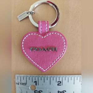 COACH HEART PINK LEATHER KEYCHAIN NWOT,